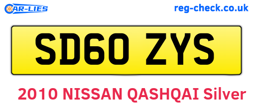 SD60ZYS are the vehicle registration plates.