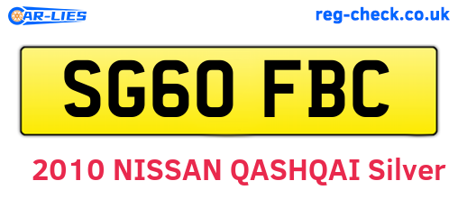SG60FBC are the vehicle registration plates.