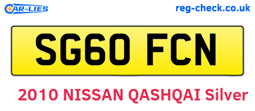 SG60FCN are the vehicle registration plates.