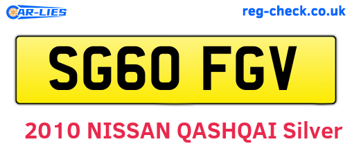 SG60FGV are the vehicle registration plates.