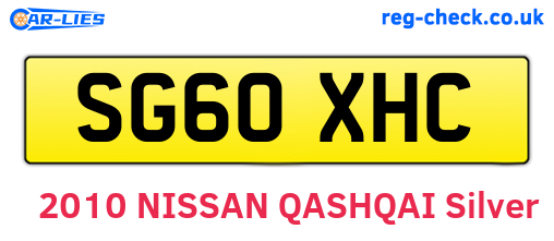 SG60XHC are the vehicle registration plates.