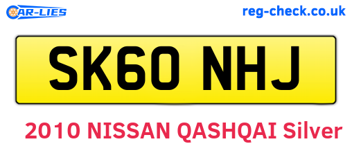 SK60NHJ are the vehicle registration plates.
