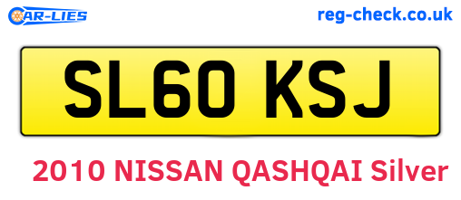 SL60KSJ are the vehicle registration plates.