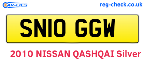 SN10GGW are the vehicle registration plates.