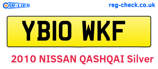 YB10WKF are the vehicle registration plates.