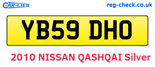 YB59DHO are the vehicle registration plates.
