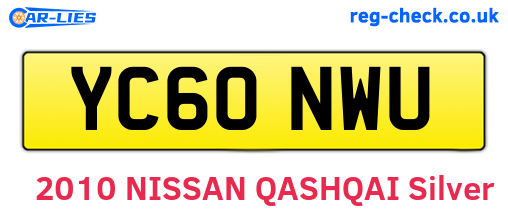 YC60NWU are the vehicle registration plates.