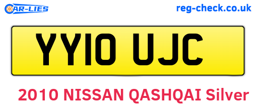 YY10UJC are the vehicle registration plates.