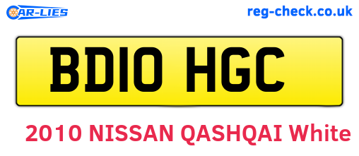 BD10HGC are the vehicle registration plates.