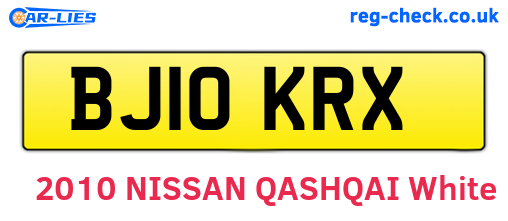 BJ10KRX are the vehicle registration plates.