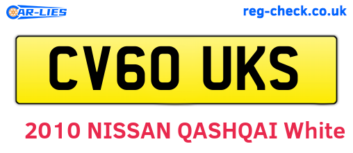 CV60UKS are the vehicle registration plates.