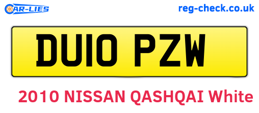 DU10PZW are the vehicle registration plates.
