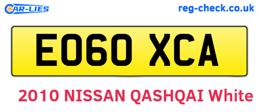 EO60XCA are the vehicle registration plates.