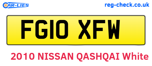 FG10XFW are the vehicle registration plates.