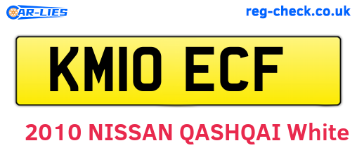 KM10ECF are the vehicle registration plates.