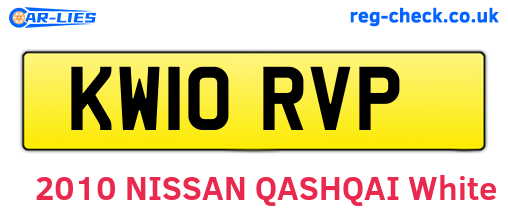 KW10RVP are the vehicle registration plates.
