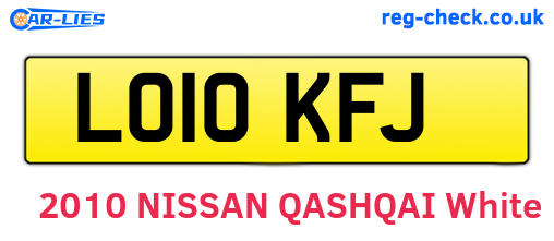 LO10KFJ are the vehicle registration plates.