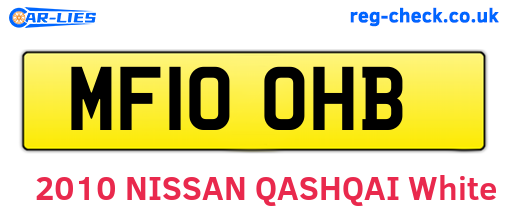 MF10OHB are the vehicle registration plates.