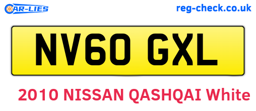 NV60GXL are the vehicle registration plates.