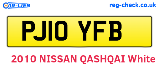 PJ10YFB are the vehicle registration plates.