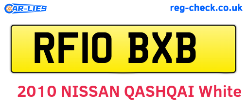 RF10BXB are the vehicle registration plates.