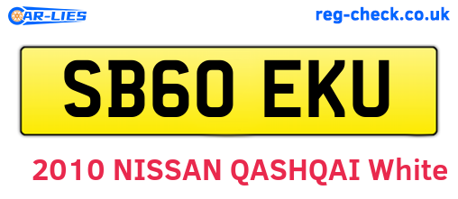 SB60EKU are the vehicle registration plates.
