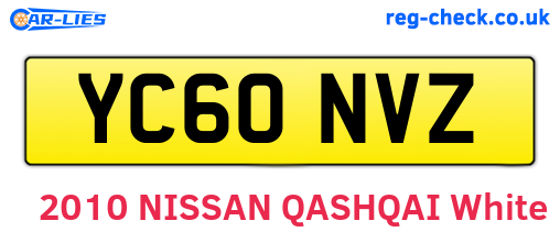 YC60NVZ are the vehicle registration plates.