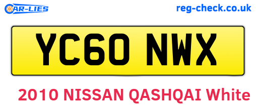 YC60NWX are the vehicle registration plates.