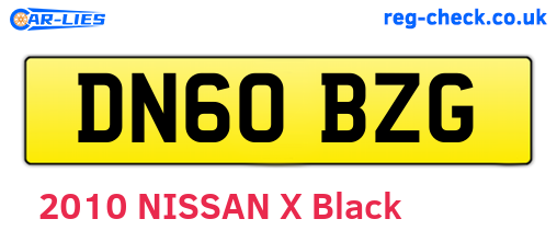 DN60BZG are the vehicle registration plates.