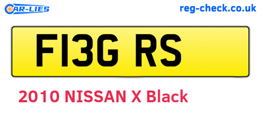 F13GRS are the vehicle registration plates.