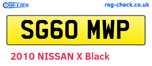 SG60MWP are the vehicle registration plates.
