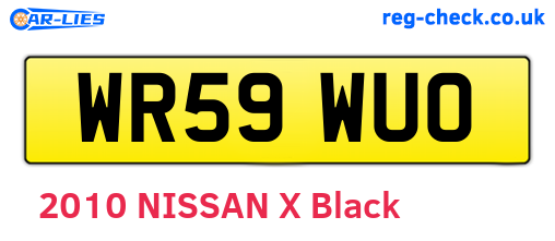 WR59WUO are the vehicle registration plates.