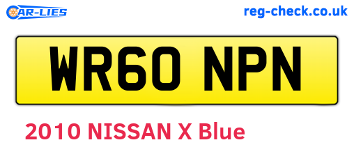 WR60NPN are the vehicle registration plates.