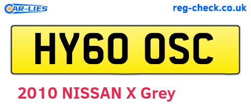 HY60OSC are the vehicle registration plates.