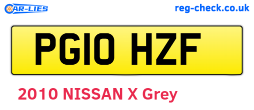 PG10HZF are the vehicle registration plates.