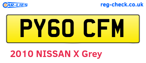 PY60CFM are the vehicle registration plates.