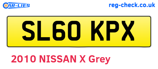 SL60KPX are the vehicle registration plates.