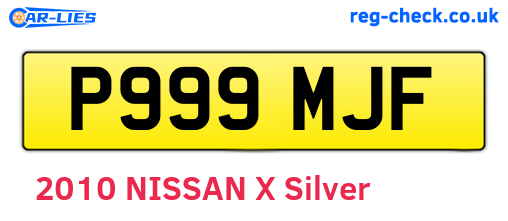 P999MJF are the vehicle registration plates.