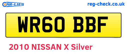 WR60BBF are the vehicle registration plates.