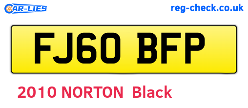FJ60BFP are the vehicle registration plates.