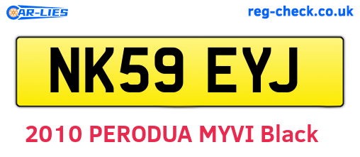 NK59EYJ are the vehicle registration plates.