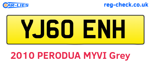 YJ60ENH are the vehicle registration plates.