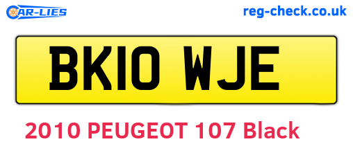 BK10WJE are the vehicle registration plates.