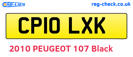 CP10LXK are the vehicle registration plates.