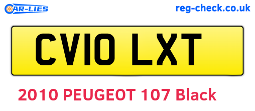 CV10LXT are the vehicle registration plates.