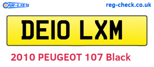 DE10LXM are the vehicle registration plates.