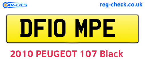DF10MPE are the vehicle registration plates.