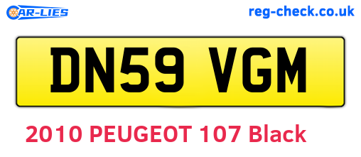 DN59VGM are the vehicle registration plates.