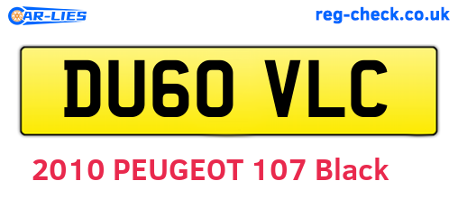 DU60VLC are the vehicle registration plates.