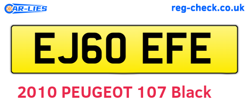 EJ60EFE are the vehicle registration plates.
